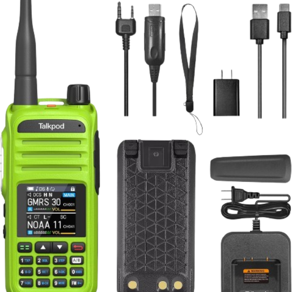 Talkpod A36Plus GMRS Handheld Two Way Radio Dual Band Radio Long Range Walkie Talkies with VHF UHF Receive