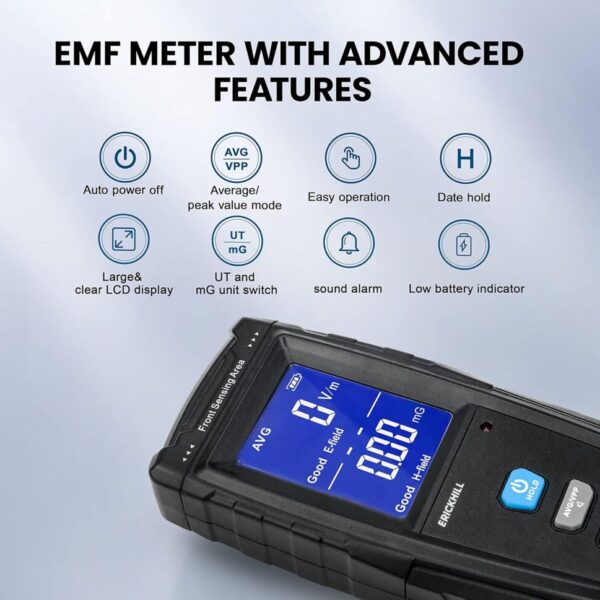 Digital Electromagnetic Field Radiation Detector - EMF Meter