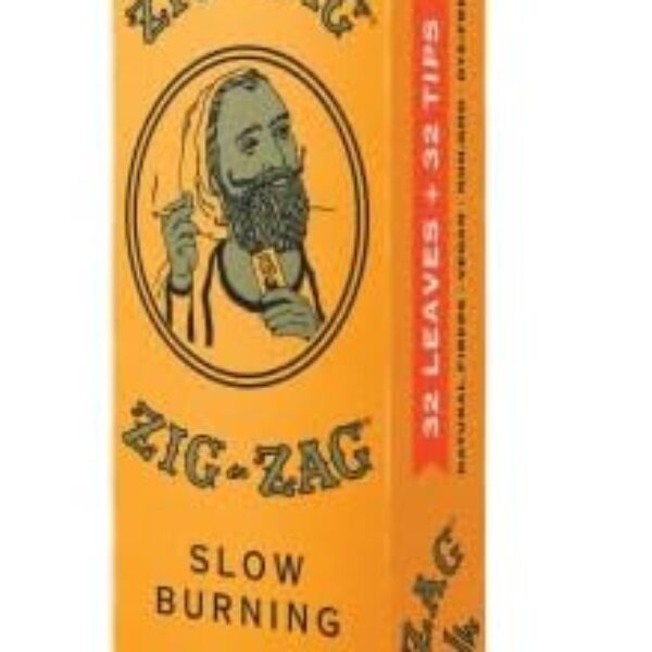 Zig-Zag Rolling Papers - French Orange Combo Packs: 5 Packs 1 1/4 Rolling Papers & Tips - 100% Unbleached Tips