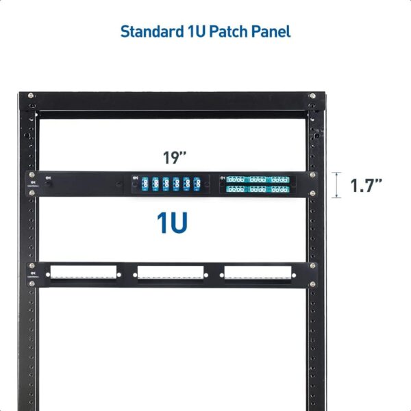 Cable Matters Rackmount 1U 19” Blank Fiber Patch Panel with LGX Adapter Slots in Black