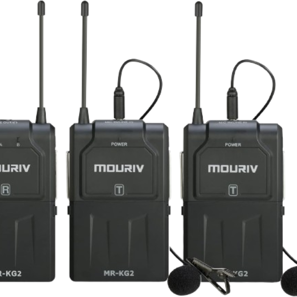 MOURIV MR-KG2 Wireless Lavalier Microphone, Dual Omnidirectional Condenser Video Recording