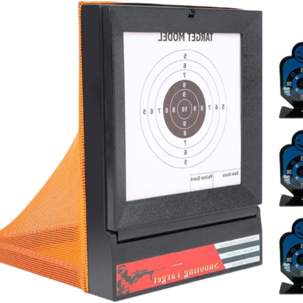 Airsoft Targets for Shooting, Reusable BB & Pellet Guns with Trap Net Catcher
