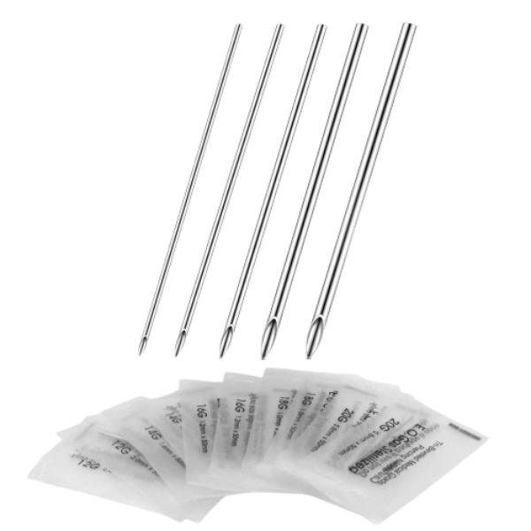 100pcs Body Piercing Kits Mixed Sizes Hollow Needles 12G 14G 16G 18G 20G