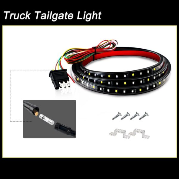 60 Inch Single Row LED Light Bar 108 LED Truck Tailgate Light Strip with Waterproof Flexible Housing