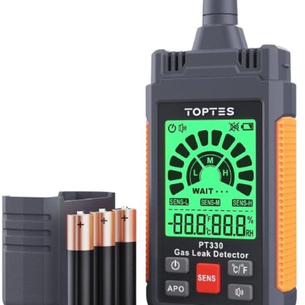 Gas Leak Detector, TopTes PT330 Natural Gas Detector with Audible & Visual Alarm to Locate Combustible Gas Leaks