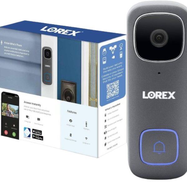 Lorex 1080p Resolution Wired Video Doorbell - Front Door Security with Motion Detection Camera and 2-Way Talk