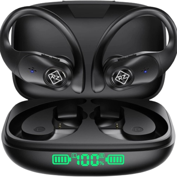 Bluetooth Headphones Noise Canceling 4 Mics Clear Call 120H Playtime with Wireless Charging Case