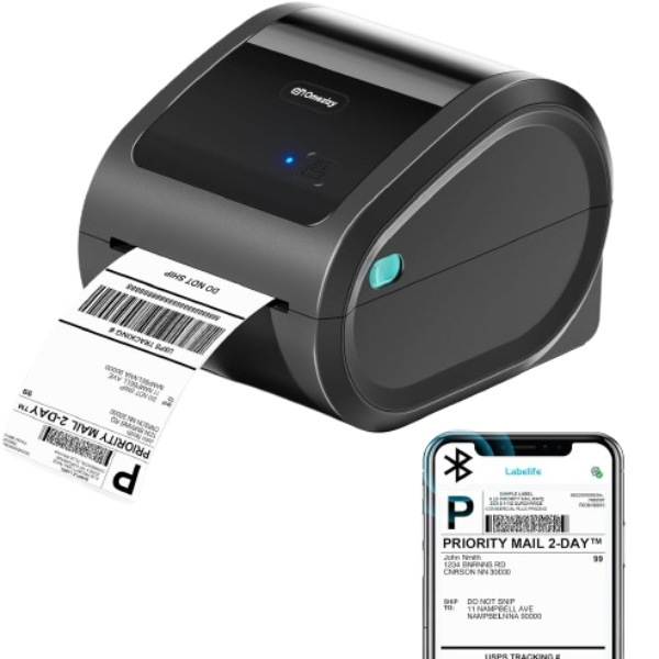 Bluetooth Thermal Label Printer 4x6 - D520BT Thermal Shipping Label Printer for Small Business