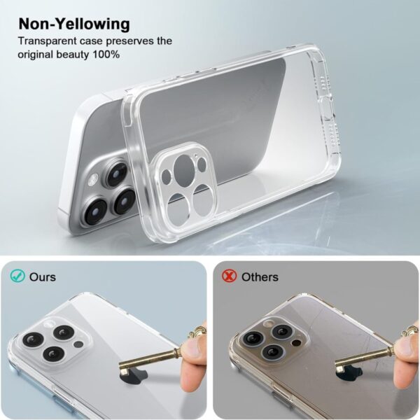 Clear Case Designed for iPhone 15 Pro Max Phone Case, [Anti-Yellowing]