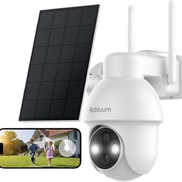 Security Camera Wireless Outdoor, 2K Solar, Battery Powered 360°PTZ Security Camera